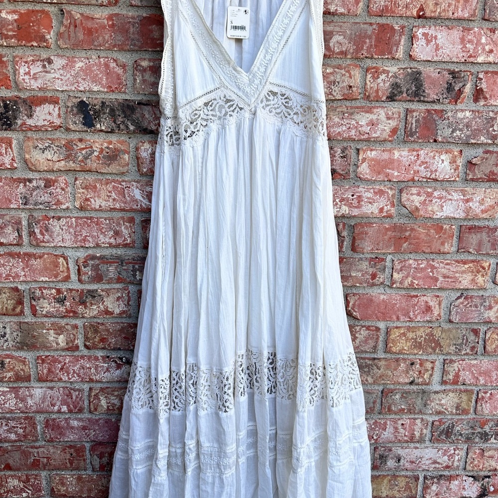 Free People White Lace Maxi Dress